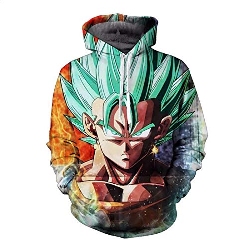 QYIFIRST Sudadera con capucha unisex con impresión 3D Anime Ball Goku Cosplay disfraz con bolsillos naranja 5XL (contorno del pecho 125 cm)