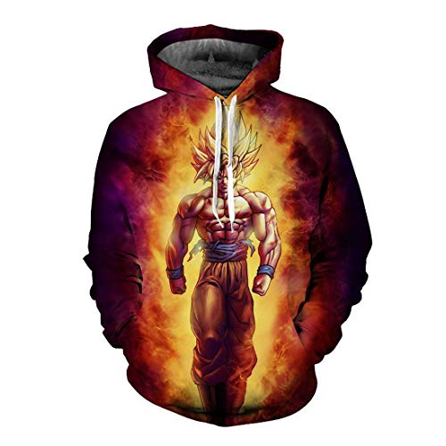 QYIFIRST - Sudadera unisex de manga larga con impresión 3D de anime, disfraz de dragón, goku, cosplay, para adultos, tallas S-4XL