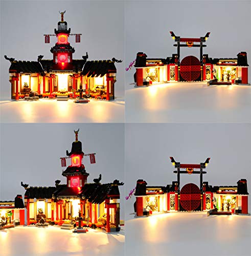 QZPM Conjunto De Luces (Monasterio Ninjago Legacy) Modelo De Construcción De Bloques - Kit De Luz LED Compatible con Lego 70670 (NO Incluido En El Modelo)