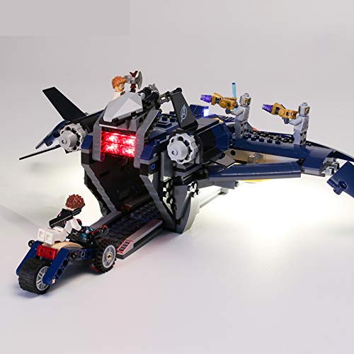 QZPM Conjunto De Luces (Quinjet Definitivo De Los Vengadores) Modelo De Construcción De Bloques Kit De Luz LED Compatible con Lego 76126, NO Incluido En El Modelo