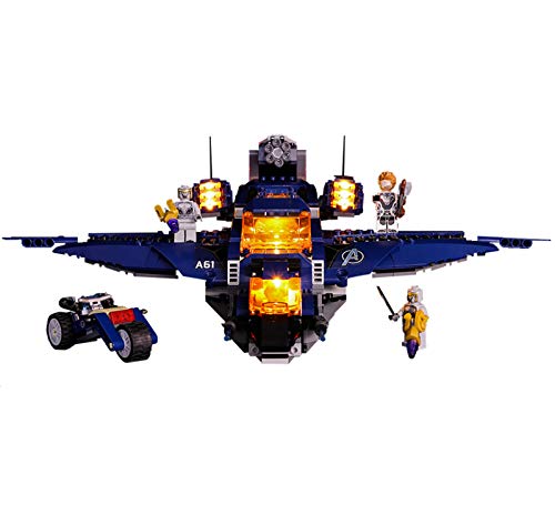 QZPM Conjunto De Luces (Quinjet Definitivo De Los Vengadores) Modelo De Construcción De Bloques Kit De Luz LED Compatible con Lego 76126, NO Incluido En El Modelo