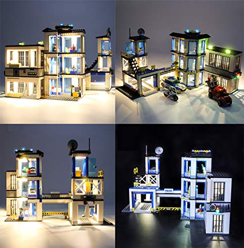 QZPM Conjunto De Luces (Sede De La Policía De La Ciudad) Modelo De Construcción De Bloques Kit De Luz LED Compatible con Lego 60141 (NO Incluido En El Modelo)