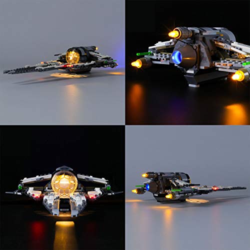 QZPM Kit De Iluminación Led para Lego (Star Wars Interceptor Tie Black Ace) Compatible con Ladrillos De Construcción Lego Modelo 75242, Juego De Legos No Incluido