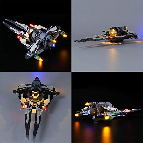 QZPM Kit De Iluminación Led para Lego (Star Wars Interceptor Tie Black Ace) Compatible con Ladrillos De Construcción Lego Modelo 75242, Juego De Legos No Incluido