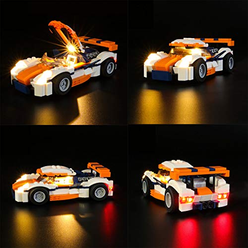 QZPM Kit De Luces para Lego (Creator Deportivo De Competición Sunset) Modelo, Kit De Iluminación Led Light Kit Compatible con Lego 31089 (Juego De Legos No Incluido)