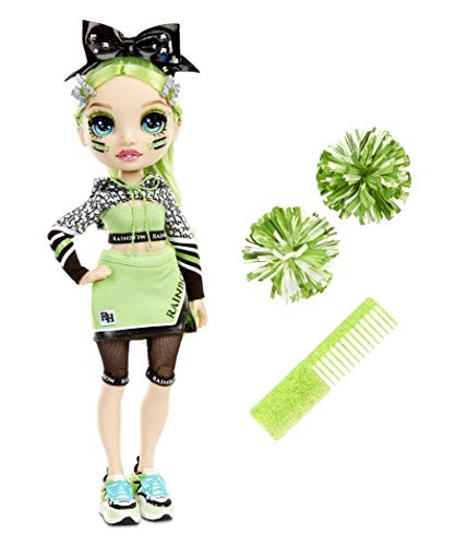 Rainbow High Cheer Muñeca de Moda - Vestidos Elegantes, Pompón y Muñeca Animadora Jade Hunter, Muñeca de Moda en Verde - Serie Rainbow High Cheer - Regalo Perfecto para Niñas a Partir de 6 Años