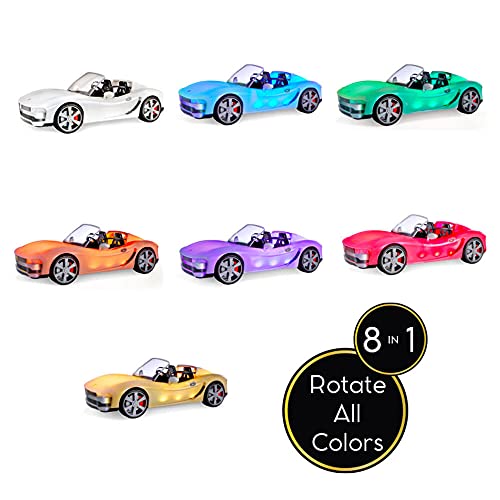 Rainbow High Colour Change Coche Convertible con Luces LED 8 en 1, Ruedas móviles, Cinturones de Seguridad y Volante-Multicolor-Edad: para niños a Partir de 6 años, Color (574316)