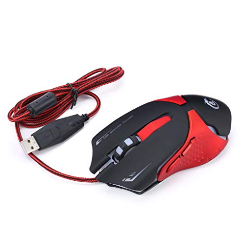 Ratón para juegos con cable de 6 teclas 3200DPI ajustable Gamer Ratones 7 colores de retroiluminación ratón de oficina PC portátil accesorios de ordenador