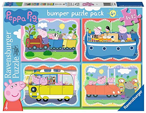 Ravensburger 069491 Puzzle Peppa Pig, 4 Puzzle de 42 Piezas, Rompecabezas para Niños y Niñas, Edad Recomandada 4+