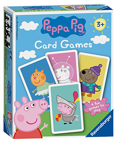 Ravensburger 20346 Peppa Pig-Card Juego para niños de 3 años y Up-Play 4 emocionantes Favoritos Snap, Happy Families, Swap or Pair