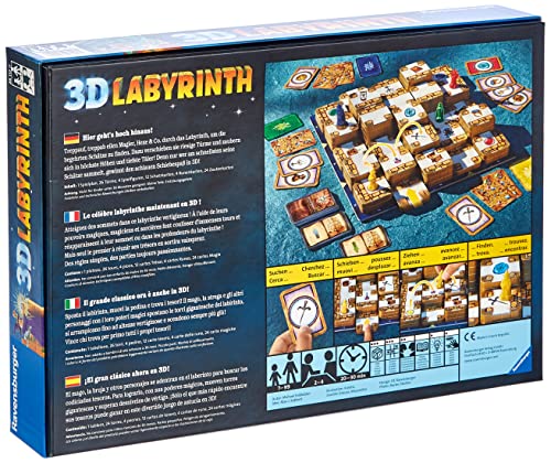 Ravensburger 26113 Labyrinth 3D, Versión Española, Juego de Mesa para Niños y Adultos, Jugadores 2-4, Edad Recomendada 7+