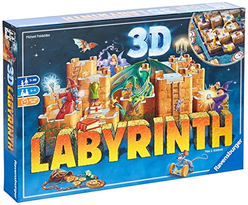 Ravensburger 26113 Labyrinth 3D, Versión Española, Juego de Mesa para Niños y Adultos, Jugadores 2-4, Edad Recomendada 7+