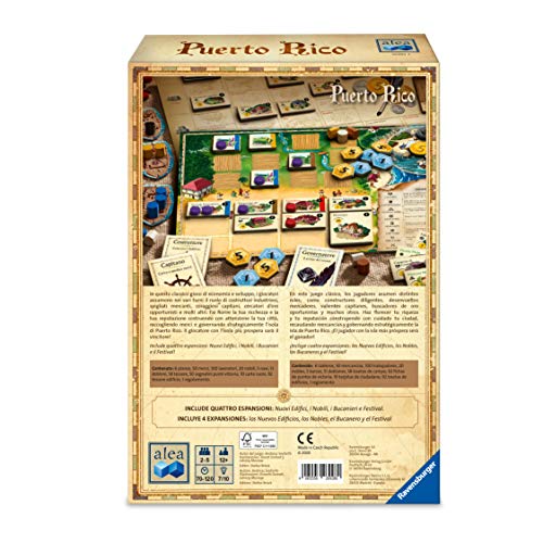 Ravensburger 26928 Puerto Rico, Juego Alea, Versión española, Strategy Game, 2-5 Jugadores, Edad recomendada 12+