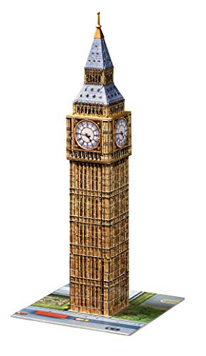 Ravensburger- Big Ben 3D Puzzle, 216pc, Color marrón, Amarillo, Gris, 27.2 x 19.3 x 6.9 (646607)