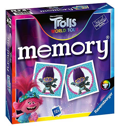 Ravensburger Memory Trolls 3 - Juego Memory, 72 tarjetas, Edad recomendada 4+ (20591)