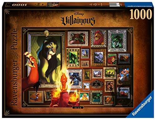 Ravensburger Puzzle 1000 Piezas, Villainous Scar, Puzzle Disney, Rompecabezas Ravensburger de óptima calidad, Villanos Puzzle, Edad Recomendada 12+