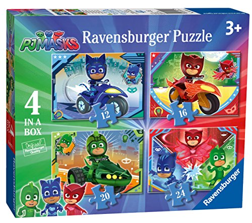 Ravensburger Puzzle, Pj Mask, 4 Puzzle in a Box, Puzzle Niños, Edad Recomendada 3+ , Rompecabezas Ravensburger