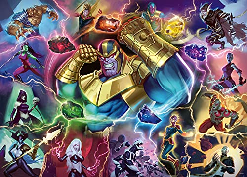 Ravensburger Puzzle, Puzzle 1000 Piezas, Villainous: Thanos, Puzzle Marvel, Puzzle Adultos, Rompecabezas Ravensburger de Calidad