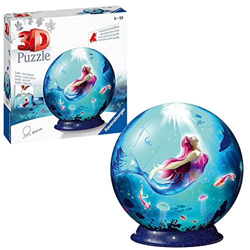 RAVENSBURGER PUZZLE- Puzzle-Ball Bezaubernde Meerjungfrauen Ravensburger 11250-Puzzle 3D (72 Piezas, a Partir de 6 años), diseño de Sirenas, Multicolor (11250)