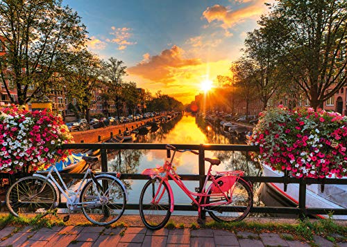 RAVENSBURGER PUZZLE- Ravensburger Fahrradin Amsterdam 82092-Puzzle para Adultos, 1000 Piezas, puzle, Fijar, diseño de Bicicletas (82092)