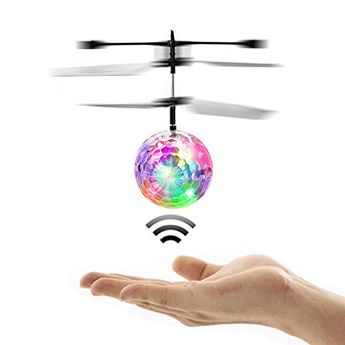 RC Juguete de Suspensión Mini Bola de Vuelo Flash Disco Colorido LED Helicóptero de Luz Control Remoto Que Brilla Intensamente Aviones Juguetes de los niños