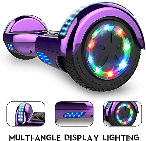 RCB Hoverboard Patinete Eléctrico Self Balancing Scooter de Auto-Equilibrio Luces LED Integradas con Hoverkart Go-Kart Bluetooth Regalo para Niños y Adultos 6.5