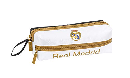 Real Madrid C.F. 811954823, Real Madrid 19/20 Portatodo Triple para Niños, Blanco, 20x7x8 cm