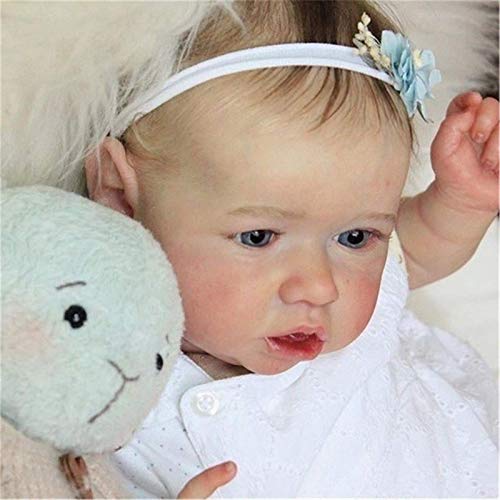 Reborn Baby Dolls Grey Eyes Girl Muñeca recién Nacida Suave y Completo Cuerpo de Silicona Muñecas de crianza realistas Muñecas Ligeras y Lavables para niños pequeños Juguetes para niños