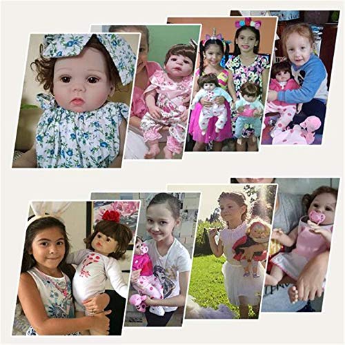 Reborn Baby Dolls Grey Eyes Girl Muñeca recién Nacida Suave y Completo Cuerpo de Silicona Muñecas de crianza realistas Muñecas Ligeras y Lavables para niños pequeños Juguetes para niños