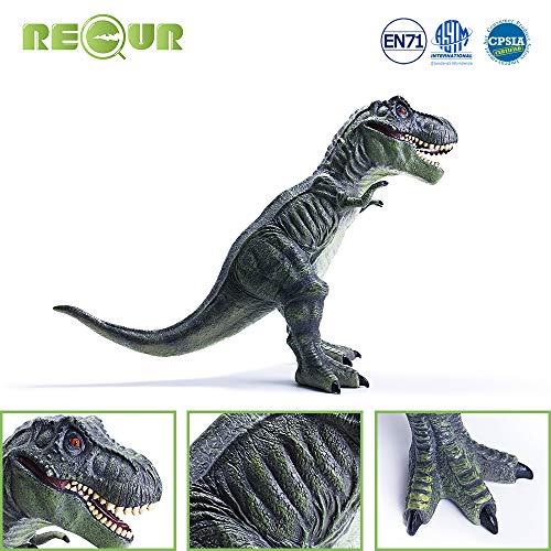 RECUR Grande Tyrannosaurus Rex Juguete de Dinosaurio Modelo de plástico 22.8pulgada, Colossal Collectibles o Regalos creativos para niños Juguetes (Verde Oscuro)