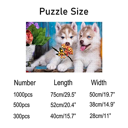 Redecor Rompecabezas de 500 piezas para niños adultos adolescentes Husky Puppy Multi-Puzzle sostenible Puzzle educativo juguete