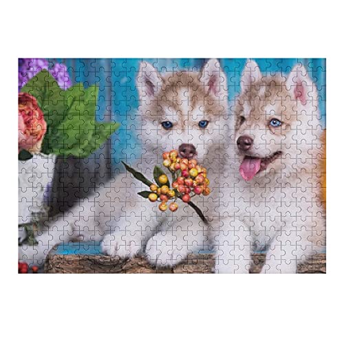 Redecor Rompecabezas de 500 piezas para niños adultos adolescentes Husky Puppy Multi-Puzzle sostenible Puzzle educativo juguete