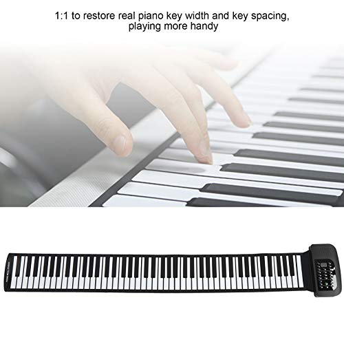 Regalos educativos, exquisita mano de obra, teclado de piano eléctrico, piano enrollable para niños, para uso doméstico(88 inglés clave)