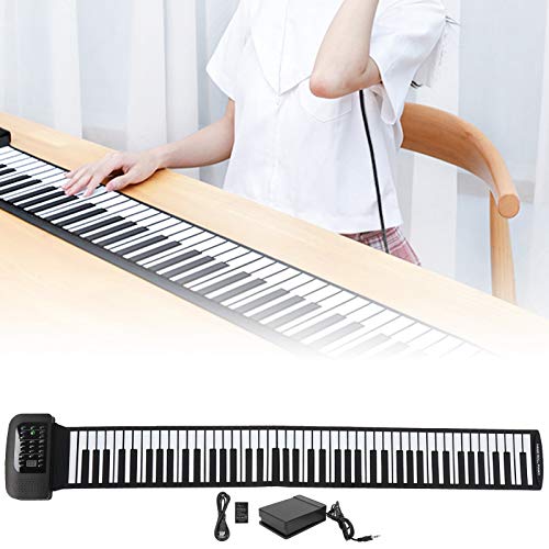 Regalos educativos, exquisita mano de obra, teclado de piano eléctrico, piano enrollable para niños, para uso doméstico(88 inglés clave)