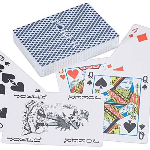 Relaxdays Cartas Póker Impermeables, Baraja Resistente al Agua, 54 Naipes, Texas Hold'em, Profesional, Plástico, 1 Ud, Multicolor (10023628)