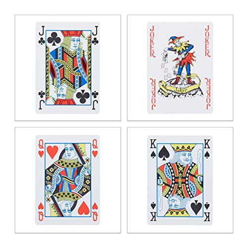 Relaxdays Cartas Póker Impermeables, Baraja Resistente al Agua, 54 Naipes, Texas Hold'em, Profesional, Plástico, 1 Ud, Multicolor (10023628)