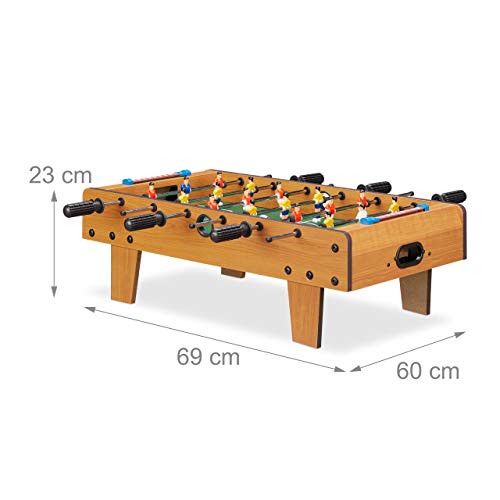 Relaxdays Futbolín de Mesa Portátil, color marrón, 23 x 69 x 37 cm (10022517)