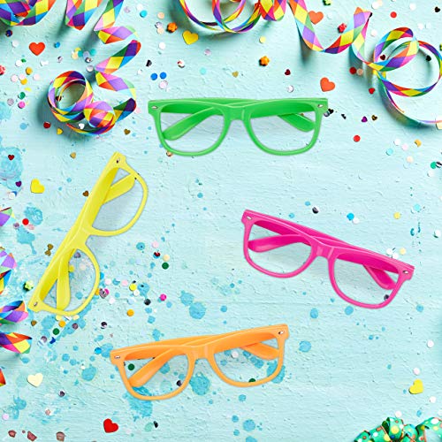 Relaxdays Gafas Fiesta, Pack de 4, para Disfraz de Carnaval o Photocall, Talla Única, PP, 4,5x14,5x15 cm, Multicolor