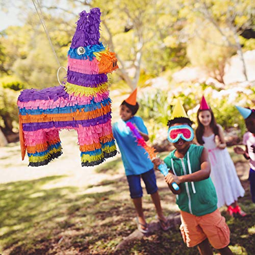 Relaxdays Piñata Infantil Burro Arcoíris, Multicolor, 55 x 40 x 13 cm (10022571)