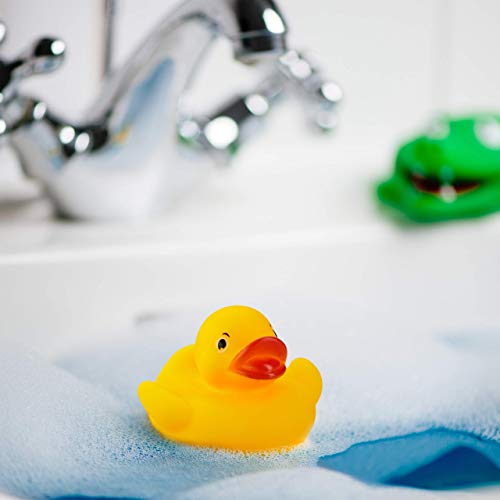 Relaxdays Set de 12 patitos para baño, Pato de Goma para la bañera, Amarillo, Color, 12er Pack (10024283)