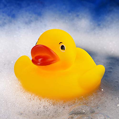 Relaxdays Set de 12 patitos para baño, Pato de Goma para la bañera, Amarillo, Color, 12er Pack (10024283)