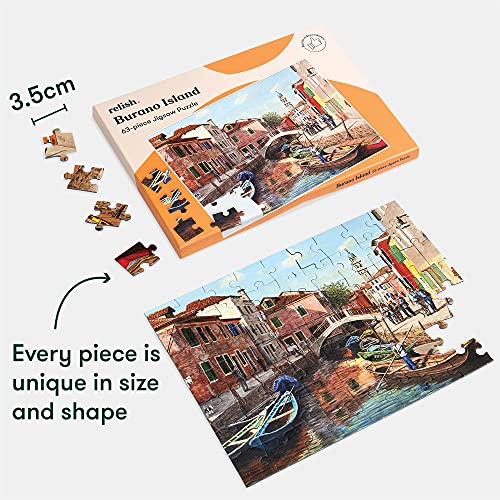 Relish ‘Burano Island’ Puzle de 63 Piezas - diseñado para Personas ancianas con Demencia / Alzheimer’s