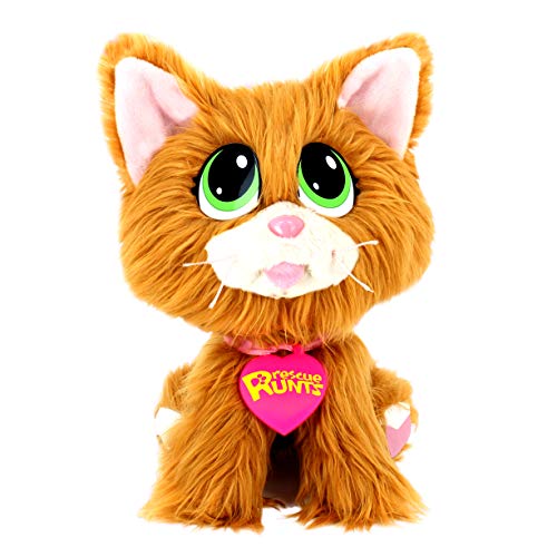 Rescue Runts - Peluche de Gato roso para Adoptar, para niños, Mascotas, Color marrón