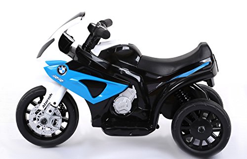 RIRICAR BMW S 1000 RR Triciclo eléctrico, Motocicleta con batería, 3 Ruedas, con Licencia, 1x Motor, batería de 6V, Azul