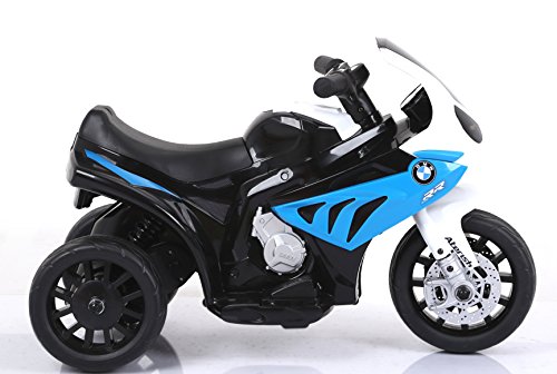 RIRICAR BMW S 1000 RR Triciclo eléctrico, Motocicleta con batería, 3 Ruedas, con Licencia, 1x Motor, batería de 6V, Azul