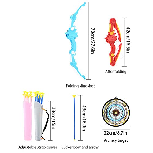 Rlevolexy Tiro con arco objetivo, Niños Tiro Simulación Arco y Flecha Conjunto de Juguete Plegable Padre-Hijo Interacción Deporte al aire libre Entretenimiento Regalo