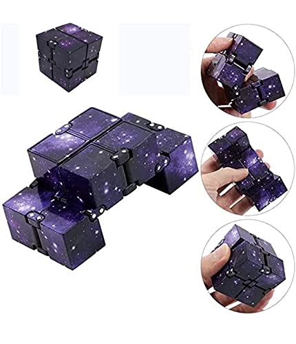 Rmeet Infinity Cube,Plastico Descompresión de Cubo Mini PVC Finger Toys Handy Infinito Rompecabezas para Niños Adultos Tiempo de Matar Agregar TDAH Trastorno de Ansiedad Estrella púrpura