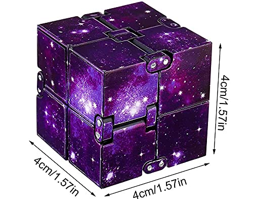 Rmeet Infinity Cube,Plastico Descompresión de Cubo Mini PVC Finger Toys Handy Infinito Rompecabezas para Niños Adultos Tiempo de Matar Agregar TDAH Trastorno de Ansiedad Estrella púrpura