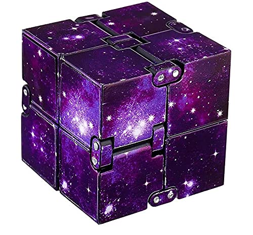 Rmeet Infinity Cube,Plastico Descompresión de Cubo Mini PVC Finger Toys Handy Infinito Rompecabezas para Niños Adultos Tiempo de Matar Agregar TDAH Trastorno de Ansiedad Estrella púrpura