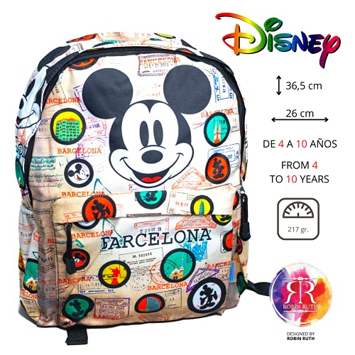 Robin Ruth Mochila Escolar infantil Disney niños y niñas de 4 a 10 años. Producto oficial para escolares. Mickey Mouse. Bolsa colegio para libros